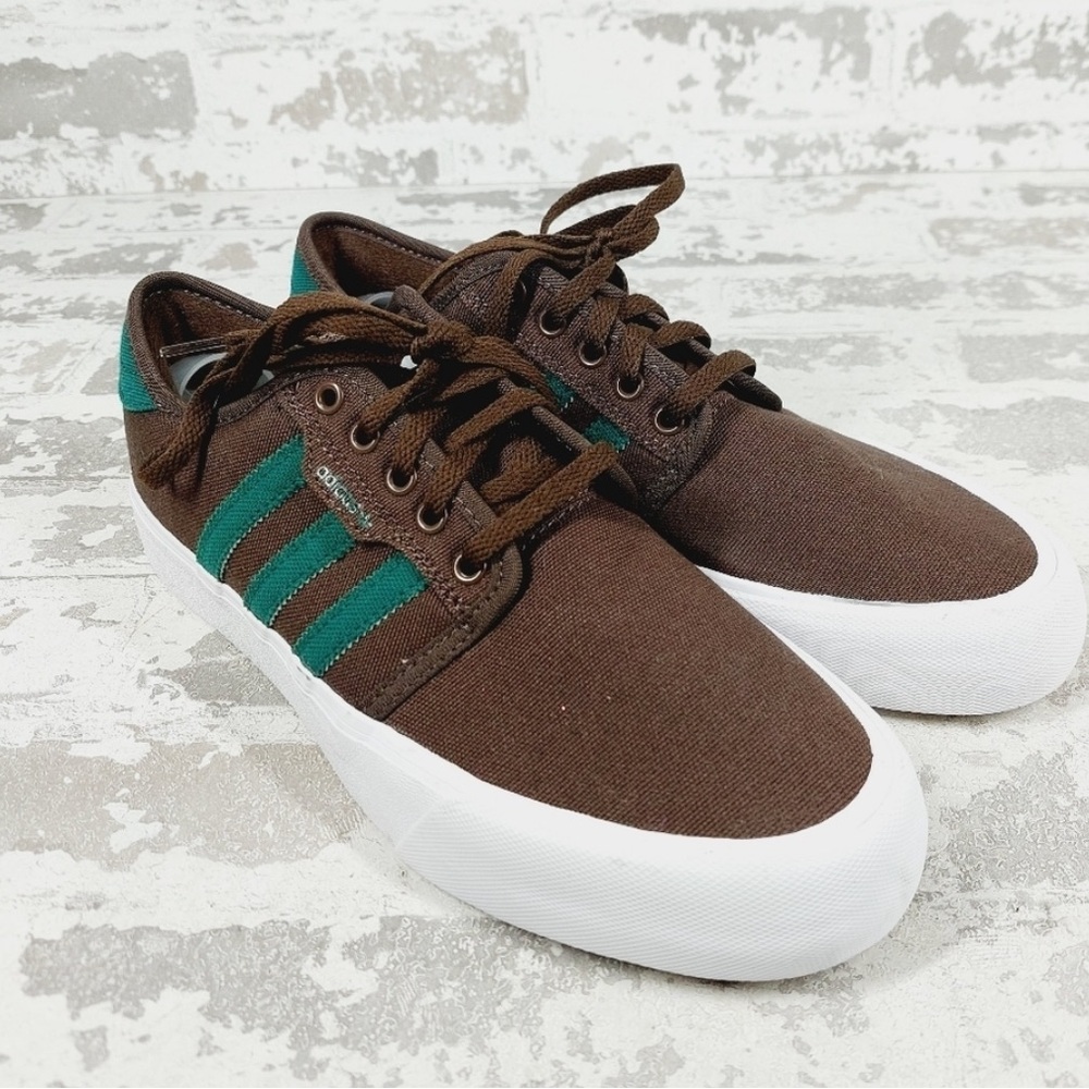 New Adidas Seely Brown Lace Up Skate Sneakers fall
